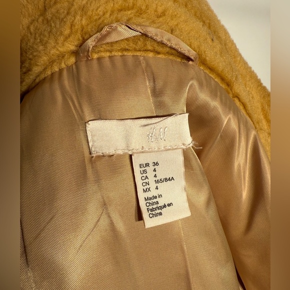 H&M Women’s Mustard Yellow Faux Fur Streetwear Jacket - 4 - Picture 8 of 12